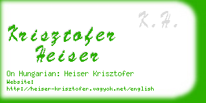 krisztofer heiser business card